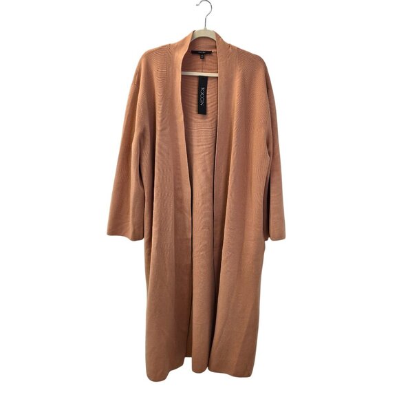 Toccin Sweaters - NWT Toccin Jade Knit Longline Open Cardigan Topper in Camel Size M/L *REPAIRED*